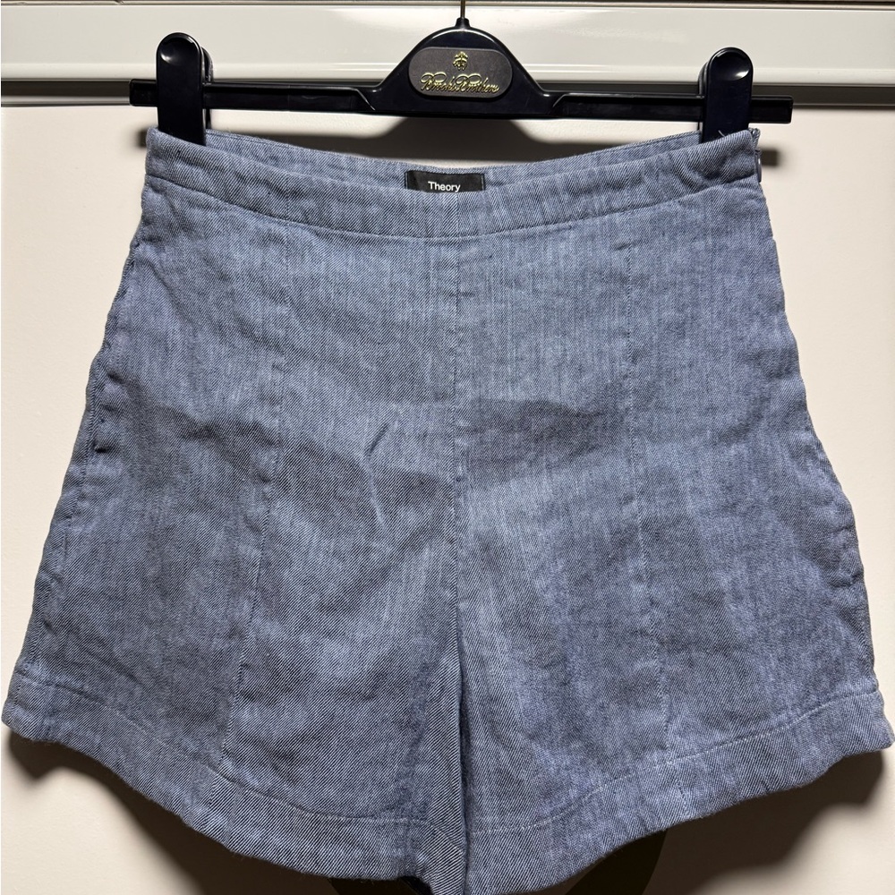 Theory Women's High Waist Blue Shorts